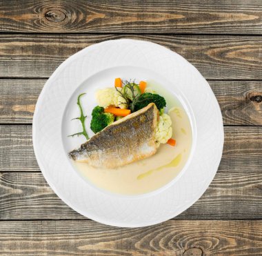 Sebze, yakından görmek ile ızgara balık 