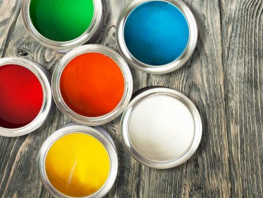 Multicolored Paint Cans clipart