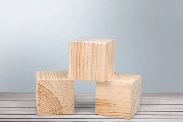 木製の子供キューブ クローズ アップ ビュー — ストック写真