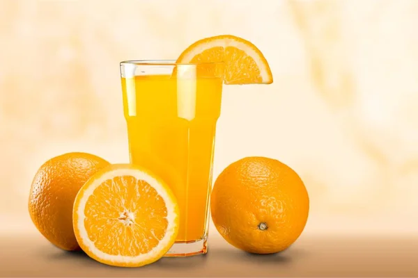 Glass of delicious orange juice — Stock Photo, Image