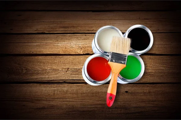 Multicolored Paint Cans — Stock Photo, Image