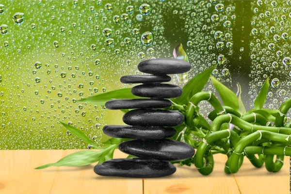 Zen stenar och bambu — Stockfoto