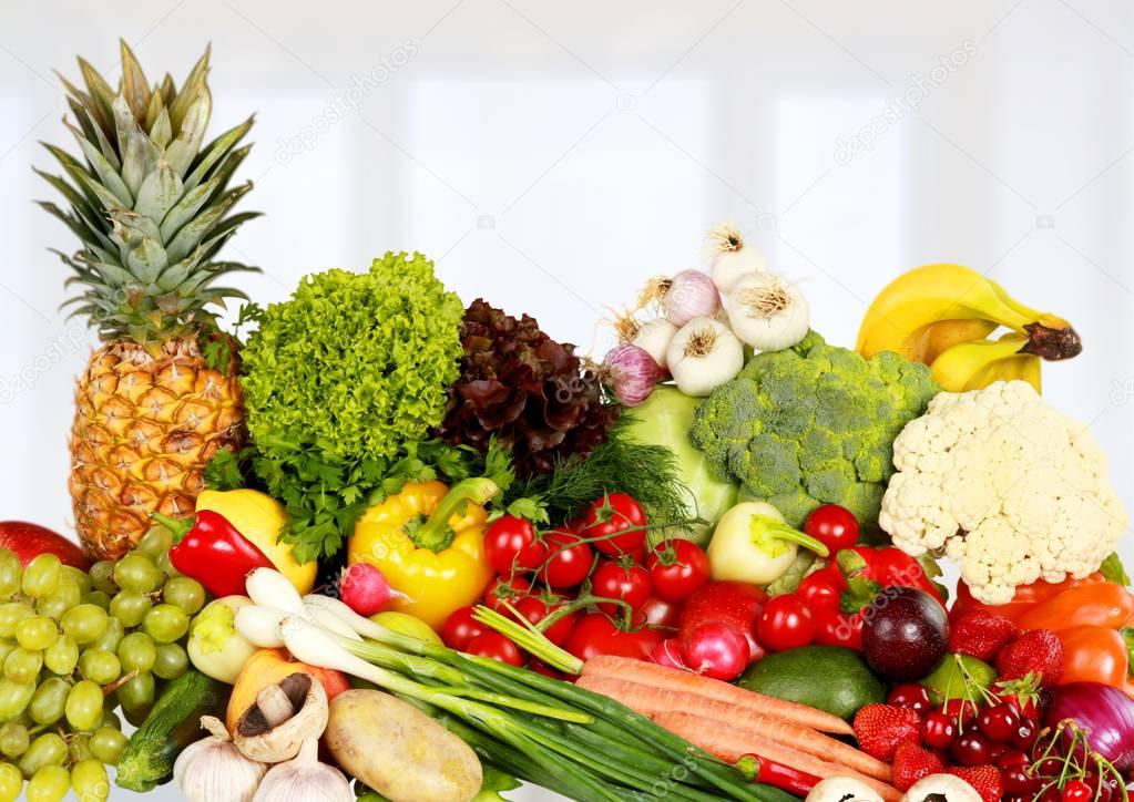 close-up of fresh food on background