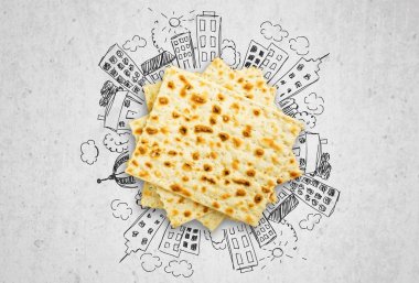 Matzahs. Yahudi Fısıh matzah beyaz izole