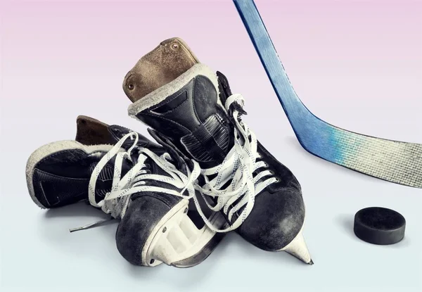 Paar Hockeyskates Isoliert Auf Dem Hintergrund — Stockfoto