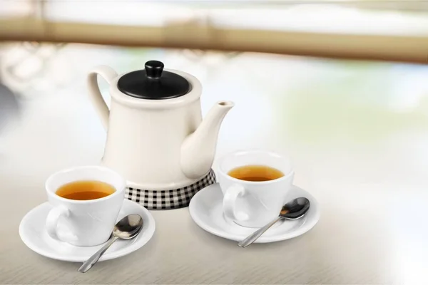 Schöner Tee Set Isoliert Auf Hintergrund — Stockfoto