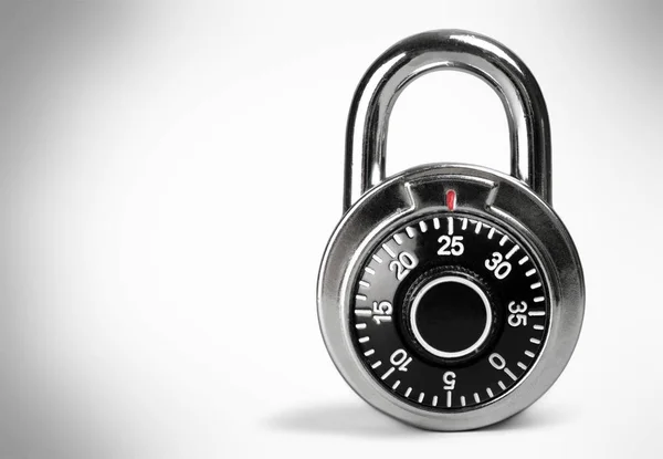 Closed Silver Combination Lock Isolated Background — Stock Photo, Image