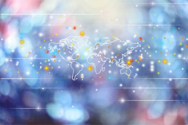 harita üzerinde arka plan bulanık ile dijital işaretler Close-Up