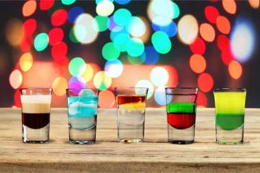  colourful shot drinks clipart