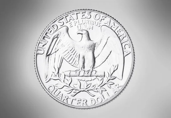 Чверть Долара Монети Ізольовані Сірому Фоні — стокове фото