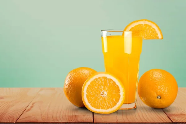 Glas Heerlijke Jus Orange Tafel — Stockfoto