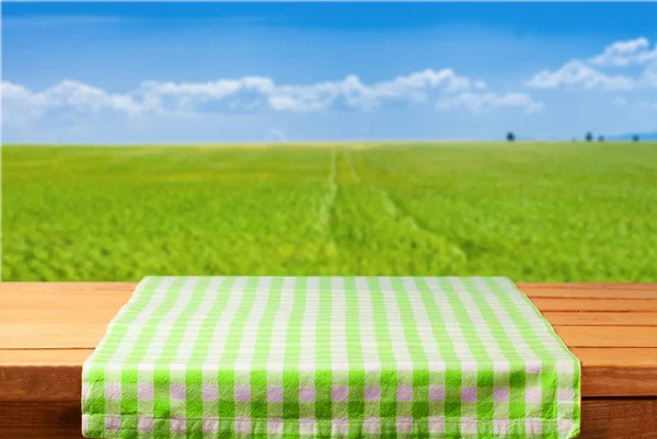 Checkered Table Cloth Blank Space — Stock Photo, Image