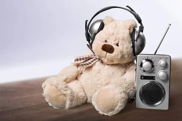 Teddy bear and radio