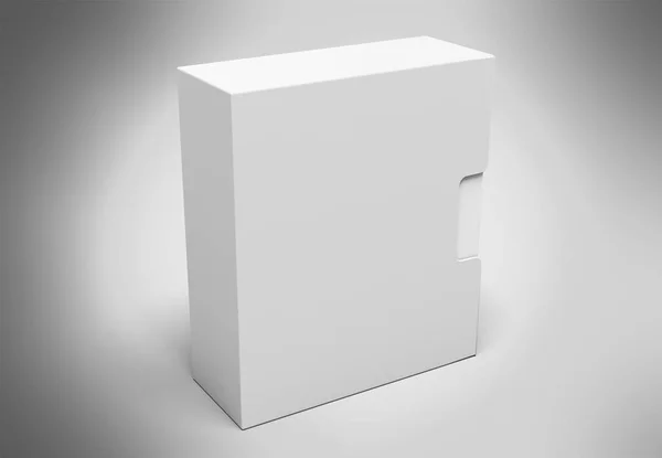Close Photo White Empty Box Isolated White Background — Stock Photo, Image