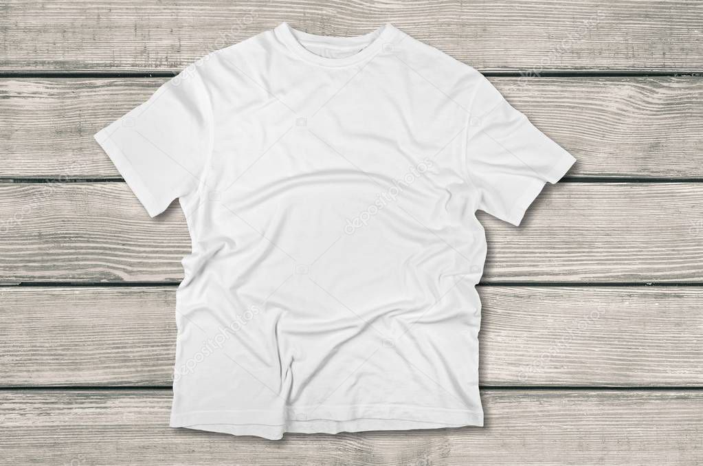 Top view of white T-Shirt