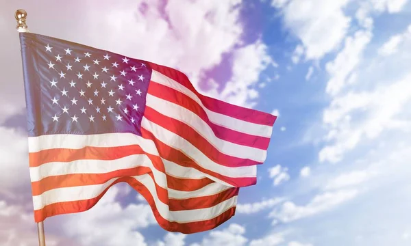 American flag  waving