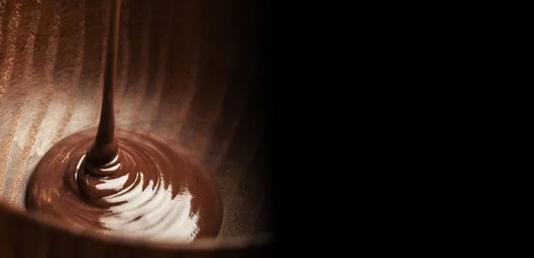 Горячий Расплавленный Шоколад Миске — стоковое фото