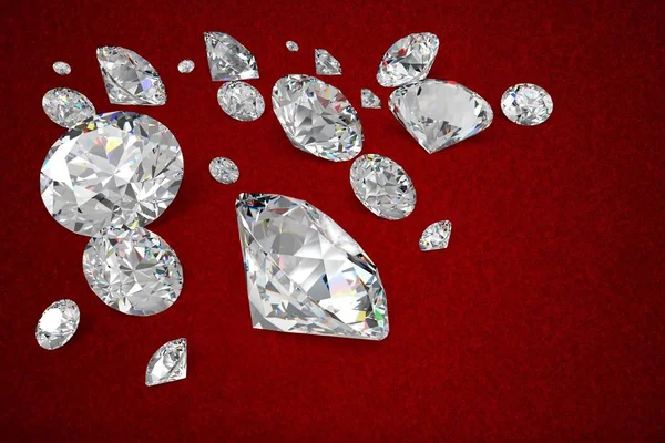 Schöne Glänzende Kristalle Diamanten Isoliert — Stockfoto