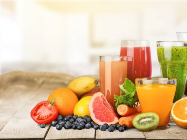 meyve smoothies gözlük ahşap tablo 