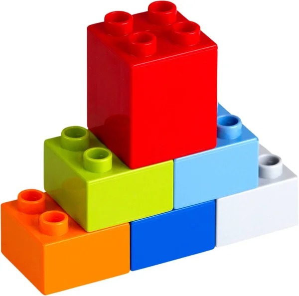 Toy Colorful Blocks Isolated White — Stock Photo, Image