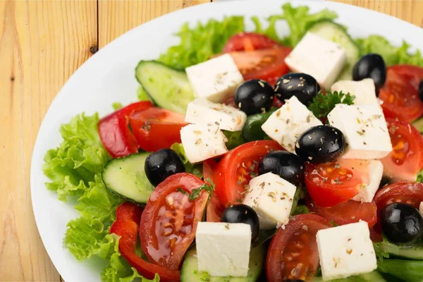 Greek salad with fresh vegetables