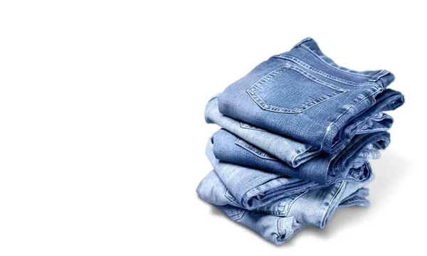 Denim jeans yığını — Stok fotoğraf