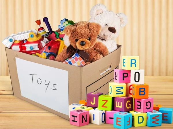Zimmer Mit Möbeln Und Spielzeug Box — Stockfoto