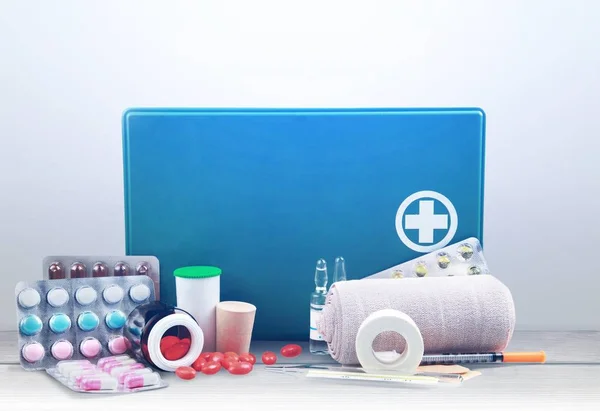 first aid kit  with medical supplies