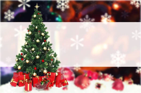 Christmas tree and gifts — Stock Photo, Image