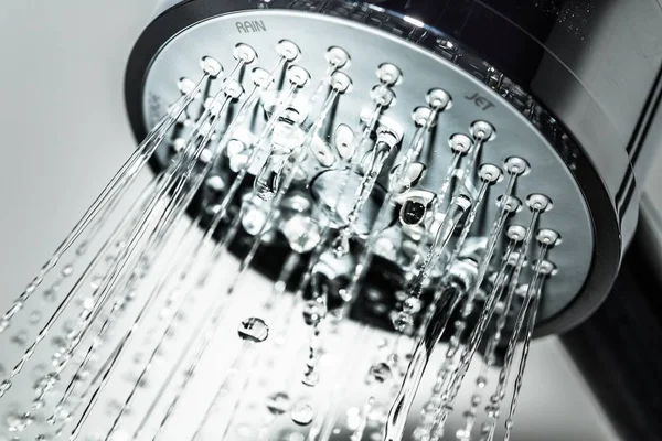 Shower Head Droplet Clean Water Close View — Stock Photo, Image