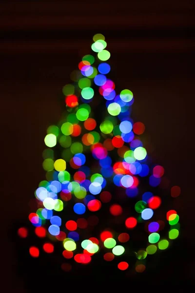 Blur Light Celebration Christmas Tree — Stock Photo, Image