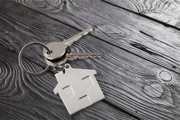 Klíče od domu s cetka — Stock fotografie