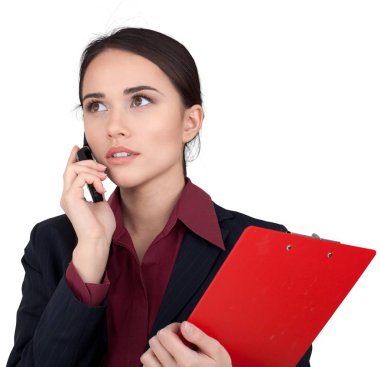 telefon ile genç işkadını portresi