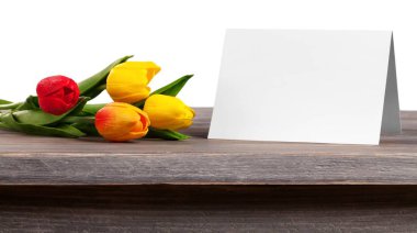 boş kartı ile taze laleler