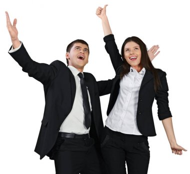 Beyaz arka plan üzerinde izole iş adamları