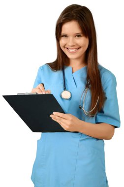 güzel bir genç kadın doktor