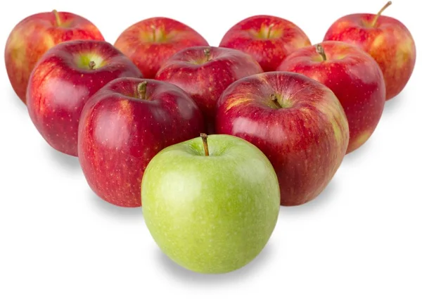 Manzanas Rojas Verdes Maduras Frescas —  Fotos de Stock