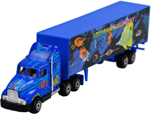 Zbliżenie Zabawki Ciężarówki Białym Tle — Zdjęcie stockowe