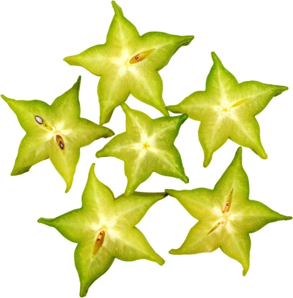 Friss Zöld Csillag Gyümölcs Karambola — Stock Fotó