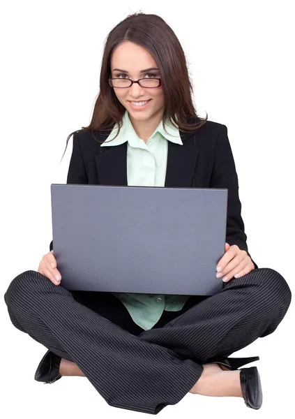 Obchodní žena pomocí notebooku — Stock fotografie