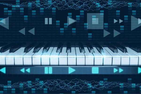 피아노와 피아노 키보드 디지털 아이콘 — 스톡 사진