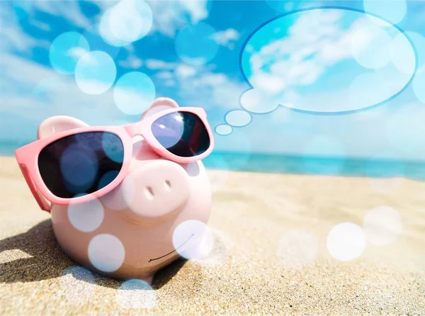 güneş gözlüğü ile Piggy banka