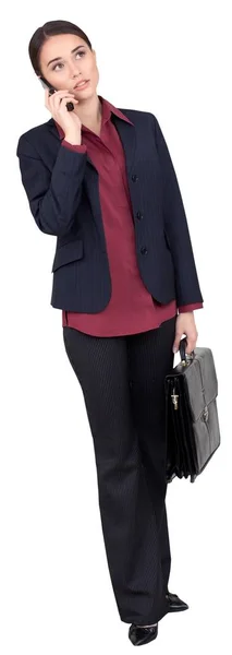 Portrait de jeune femme d'affaires avec téléphone — Photo