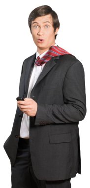 genç işadamı telefon kullanma