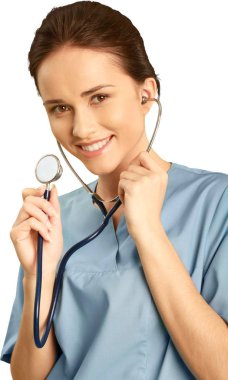 Steteskoplu kadın doktor. 