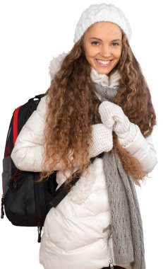 Genç sevimli kadın öğrenci portresi