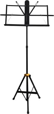 Beyaz arka plan üzerinde izole boş müzik standı 