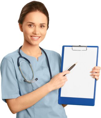 güzel bir genç kadın doktor