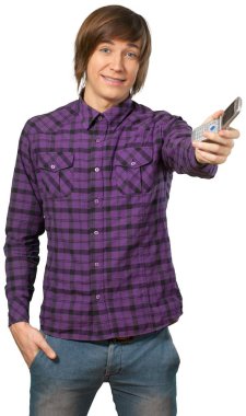 telefon kullanan yakışıklı adam