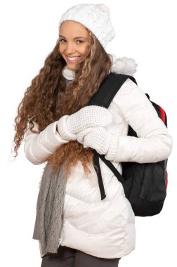 Genç sevimli kadın öğrenci portresi